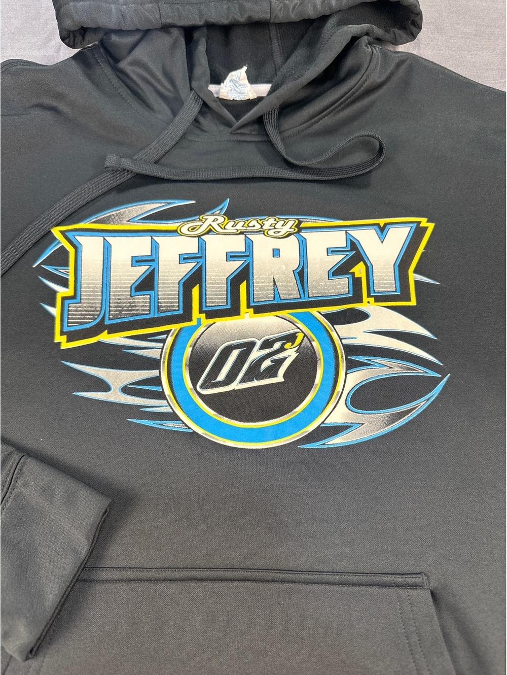 Rusty Jeffrey 02 Port & Company Men's Hoodie Medium Black Graphic Print